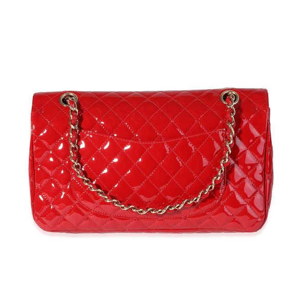 Chanel Red Quilted Patent Leather Valentine's Day Medium Single Flap Bag - Picture 3 of 8